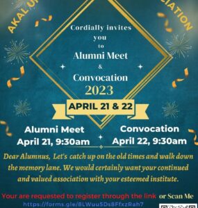 Invitation to Alumni Meet on 21st April 23